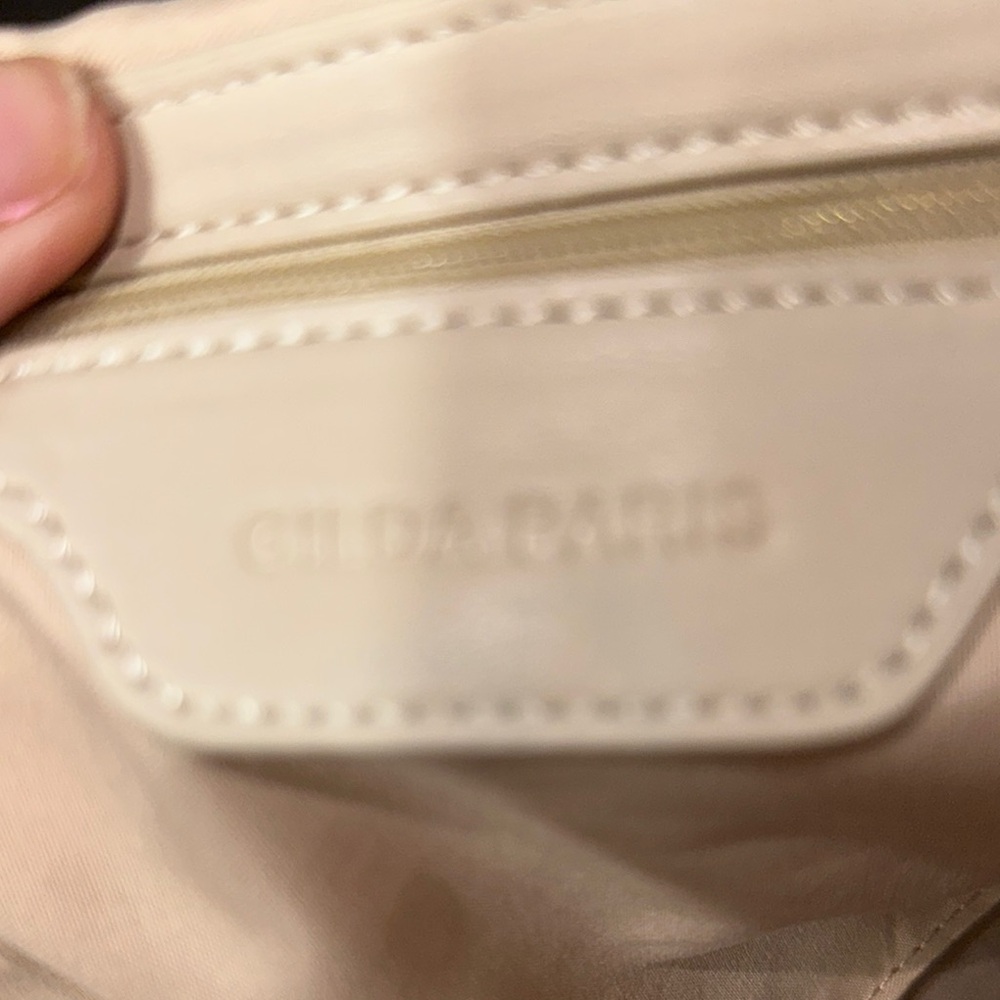 NWT Gilda Paris cream quilted leather shoulder bag brand new nice - Picture 8 of 13